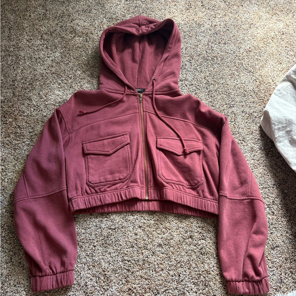Forever 21 Cropped Hoodie with Front Pockets